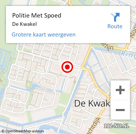 Locatie op kaart van de 112 melding: Politie Met Spoed Naar De Kwakel op 8 juni 2024 19:37