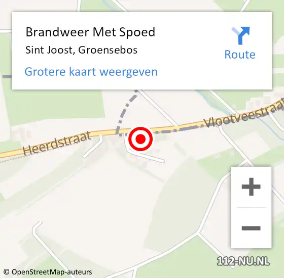 Locatie op kaart van de 112 melding: Brandweer Met Spoed Naar Sint Joost, Groensebos op 8 juni 2024 19:50