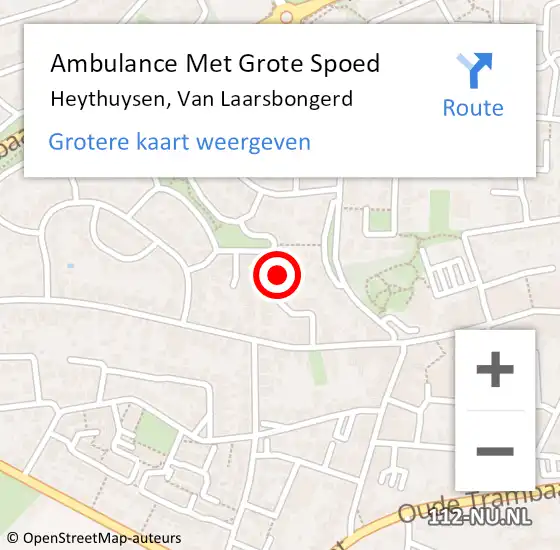 Locatie op kaart van de 112 melding: Ambulance Met Grote Spoed Naar Heythuysen, Van Laarsbongerd op 8 juni 2024 20:57