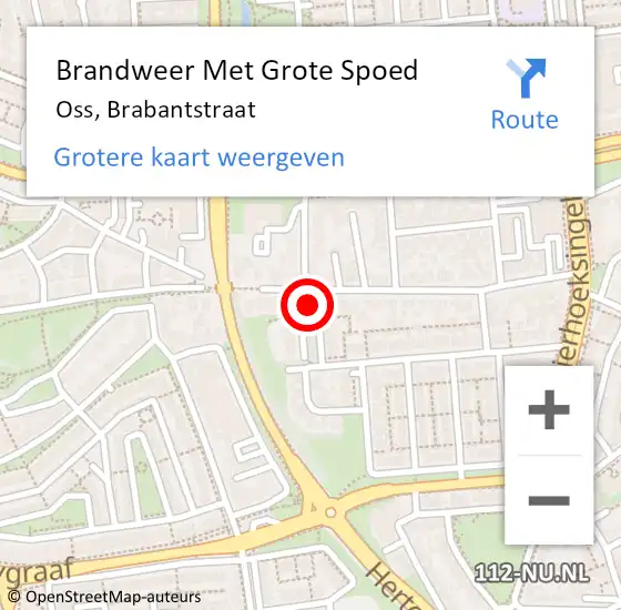 Locatie op kaart van de 112 melding: Brandweer Met Grote Spoed Naar Oss, Brabantstraat op 8 juni 2024 21:46