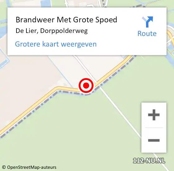 Locatie op kaart van de 112 melding: Brandweer Met Grote Spoed Naar De Lier, Dorppolderweg op 8 juni 2024 22:21