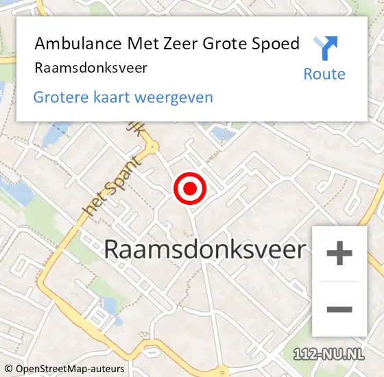 Locatie op kaart van de 112 melding: Ambulance Met Zeer Grote Spoed Naar Raamsdonksveer op 8 juni 2024 22:32