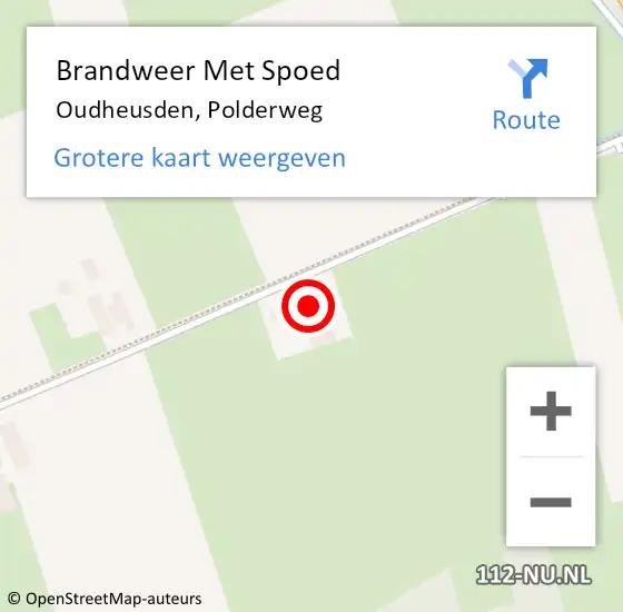 Locatie op kaart van de 112 melding: Brandweer Met Spoed Naar Oudheusden, Polderweg op 8 juni 2024 23:51