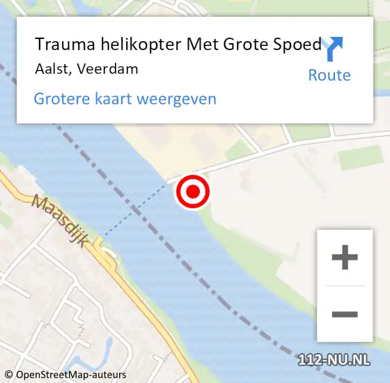 Locatie op kaart van de 112 melding: Trauma helikopter Met Grote Spoed Naar Aalst, Veerdam op 9 juni 2024 00:34