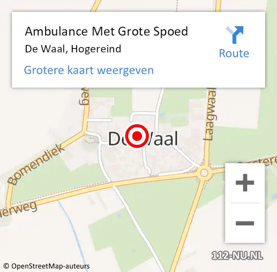 Locatie op kaart van de 112 melding: Ambulance Met Grote Spoed Naar De Waal, Hogereind op 9 juni 2024 00:54