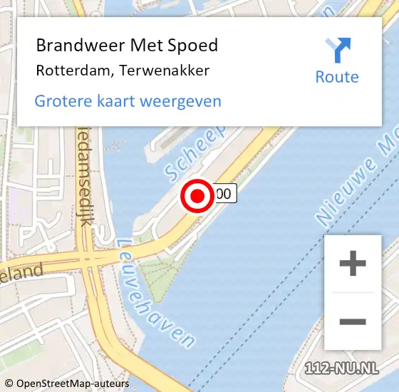 Locatie op kaart van de 112 melding: Brandweer Met Spoed Naar Rotterdam, Terwenakker op 9 juni 2024 01:08