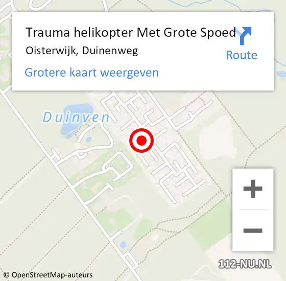 Locatie op kaart van de 112 melding: Trauma helikopter Met Grote Spoed Naar Oisterwijk, Duinenweg op 9 juni 2024 01:49