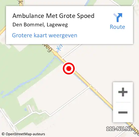 Locatie op kaart van de 112 melding: Ambulance Met Grote Spoed Naar Den Bommel, Lageweg op 9 juni 2024 01:59