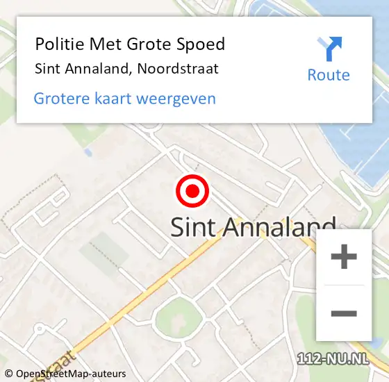 Locatie op kaart van de 112 melding: Politie Met Grote Spoed Naar Sint Annaland, Noordstraat op 9 juni 2024 02:32