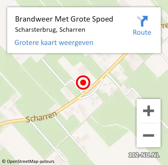 Locatie op kaart van de 112 melding: Brandweer Met Grote Spoed Naar Scharsterbrug, Scharren op 9 juni 2024 03:37