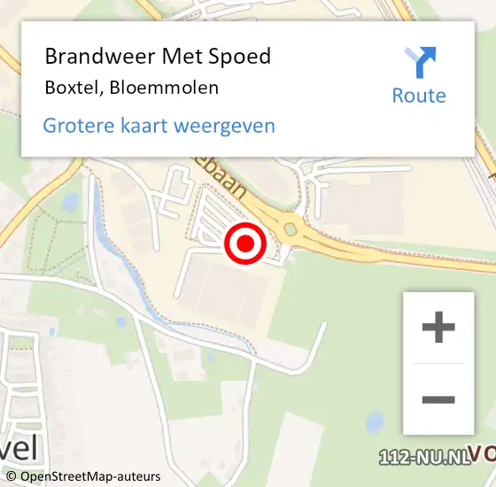 Locatie op kaart van de 112 melding: Brandweer Met Spoed Naar Boxtel, Bloemmolen op 9 juni 2024 04:23