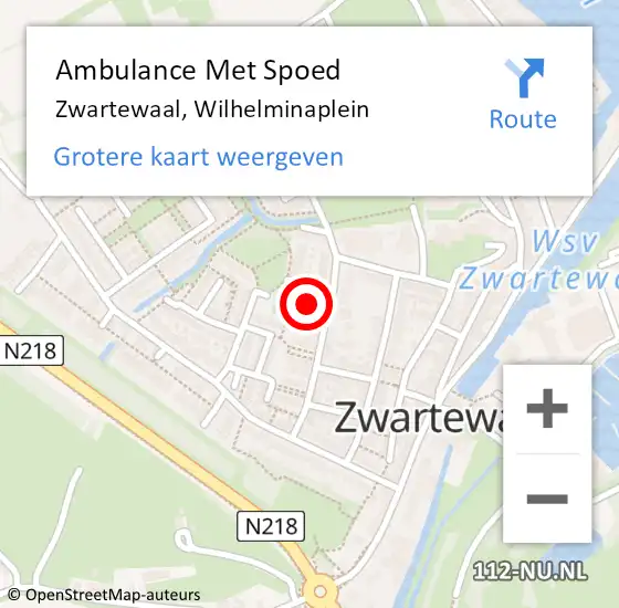 Locatie op kaart van de 112 melding: Ambulance Met Spoed Naar Zwartewaal, Wilhelminaplein op 9 juni 2024 05:11