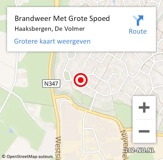 Locatie op kaart van de 112 melding: Brandweer Met Grote Spoed Naar Haaksbergen, De Volmer op 9 juni 2024 05:37