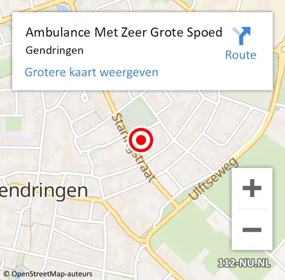 Locatie op kaart van de 112 melding: Ambulance Met Zeer Grote Spoed Naar Gendringen op 9 juni 2024 06:01