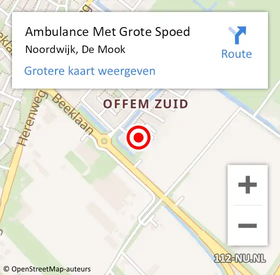 Locatie op kaart van de 112 melding: Ambulance Met Grote Spoed Naar Noordwijk, De Mook op 9 juni 2024 06:34