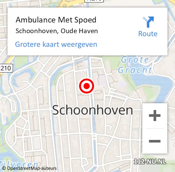 Locatie op kaart van de 112 melding: Ambulance Met Spoed Naar Schoonhoven, Oude Haven op 9 juni 2024 07:26