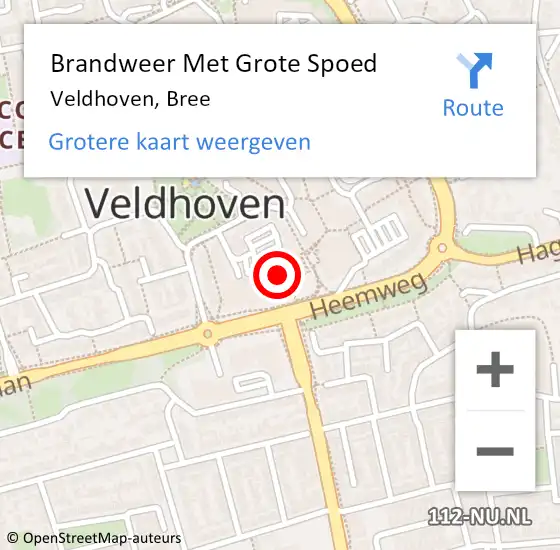 Locatie op kaart van de 112 melding: Brandweer Met Grote Spoed Naar Veldhoven, Bree op 9 juni 2024 08:50