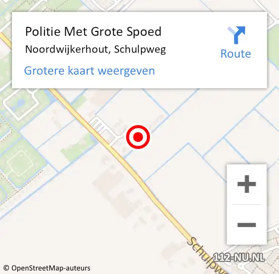 Locatie op kaart van de 112 melding: Politie Met Grote Spoed Naar Noordwijkerhout, Schulpweg op 9 juni 2024 09:37