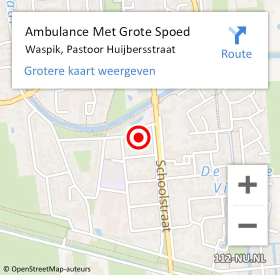 Locatie op kaart van de 112 melding: Ambulance Met Grote Spoed Naar Waspik, Pastoor Huijbersstraat op 8 oktober 2014 20:49