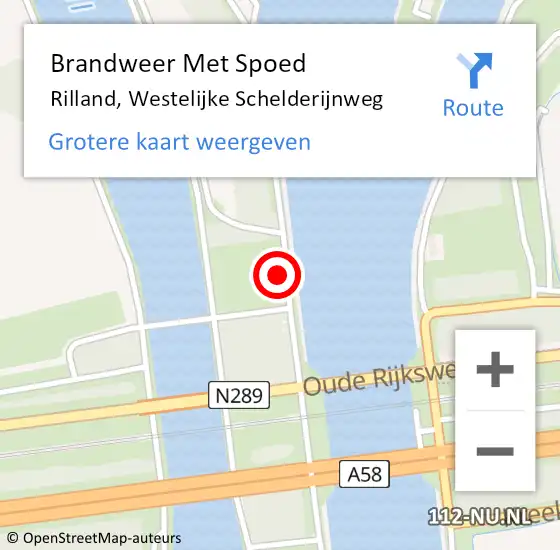 Locatie op kaart van de 112 melding: Brandweer Met Spoed Naar Rilland, Westelijke Schelderijnweg op 9 juni 2024 10:21