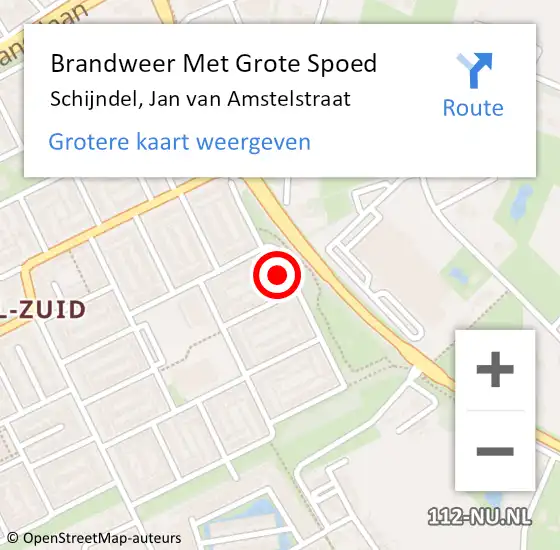 Locatie op kaart van de 112 melding: Brandweer Met Grote Spoed Naar Schijndel, Jan van Amstelstraat op 9 juni 2024 11:21