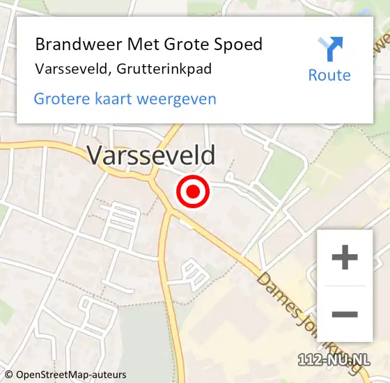 Locatie op kaart van de 112 melding: Brandweer Met Grote Spoed Naar Varsseveld, Grutterinkpad op 9 juni 2024 11:51