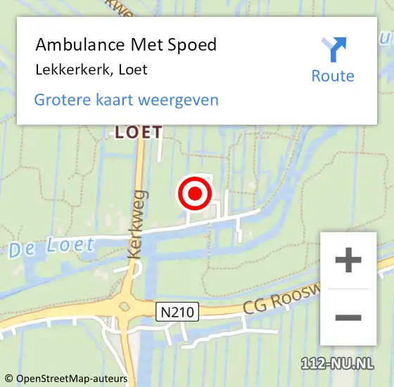 Locatie op kaart van de 112 melding: Ambulance Met Spoed Naar Lekkerkerk, Loet op 9 juni 2024 12:16