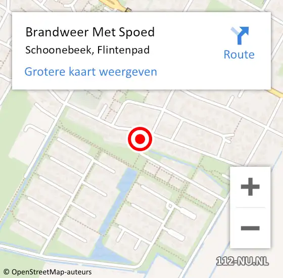 Locatie op kaart van de 112 melding: Brandweer Met Spoed Naar Schoonebeek, Flintenpad op 9 juni 2024 12:19