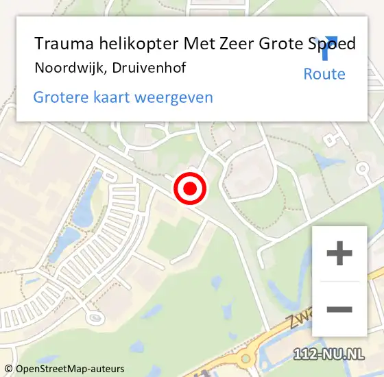 Locatie op kaart van de 112 melding: Trauma helikopter Met Zeer Grote Spoed Naar Noordwijk, Druivenhof op 9 juni 2024 12:33