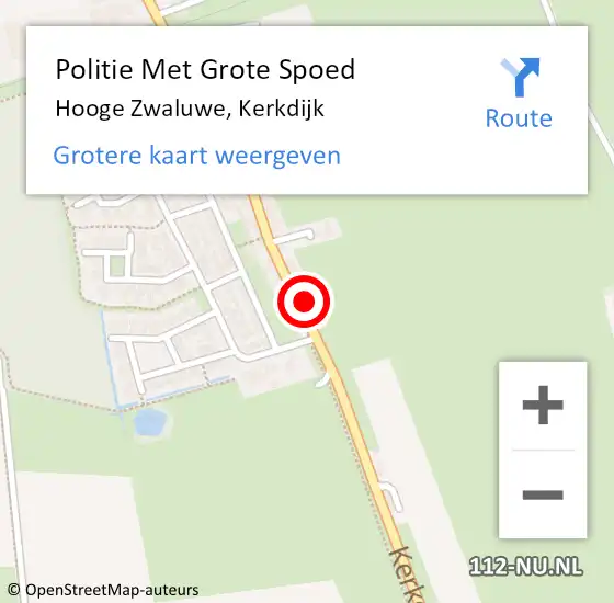 Locatie op kaart van de 112 melding: Politie Met Grote Spoed Naar Hooge Zwaluwe, Kerkdijk op 9 juni 2024 12:58