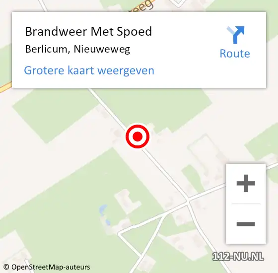 Locatie op kaart van de 112 melding: Brandweer Met Spoed Naar Berlicum, Nieuweweg op 9 juni 2024 13:34