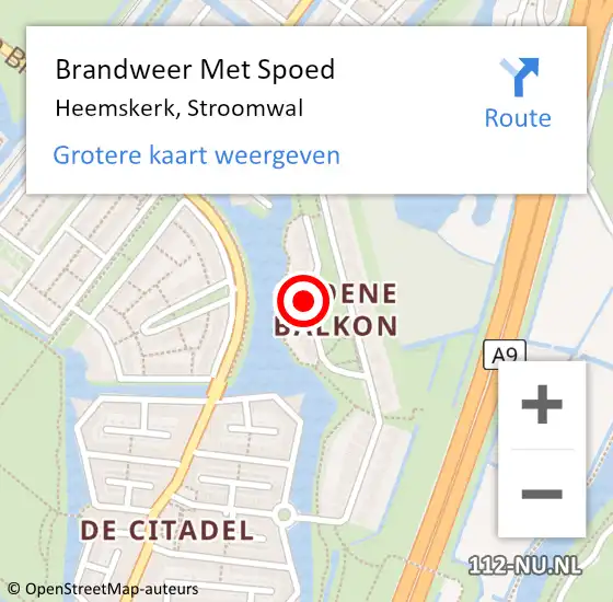 Locatie op kaart van de 112 melding: Brandweer Met Spoed Naar Heemskerk, Stroomwal op 9 juni 2024 13:48