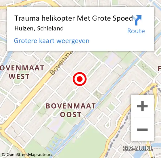 Locatie op kaart van de 112 melding: Trauma helikopter Met Grote Spoed Naar Huizen, Schieland op 9 juni 2024 13:51