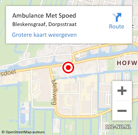 Locatie op kaart van de 112 melding: Ambulance Met Spoed Naar Bleskensgraaf, Dorpsstraat op 9 juni 2024 14:41