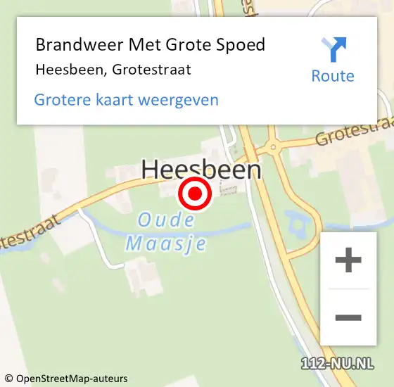 Locatie op kaart van de 112 melding: Brandweer Met Grote Spoed Naar Heesbeen, Grotestraat op 9 juni 2024 14:42