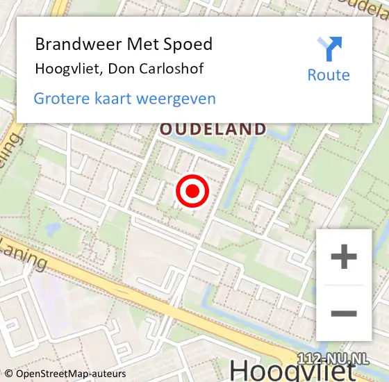 Locatie op kaart van de 112 melding: Brandweer Met Spoed Naar Hoogvliet, Don Carloshof op 9 juni 2024 15:02