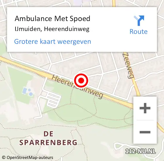 Locatie op kaart van de 112 melding: Ambulance Met Spoed Naar IJmuiden, Heerenduinweg op 9 juni 2024 15:36