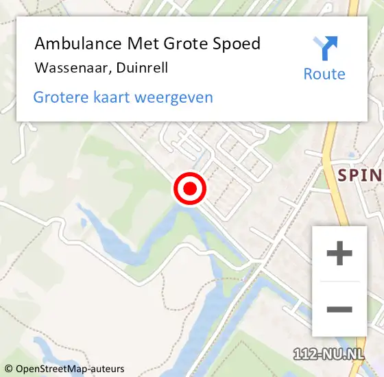 Locatie op kaart van de 112 melding: Ambulance Met Grote Spoed Naar Wassenaar, Duinrell op 9 juni 2024 16:17