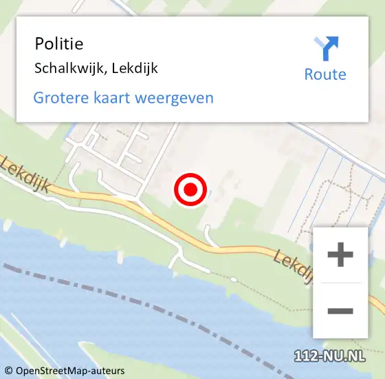 Locatie op kaart van de 112 melding: Politie Schalkwijk, Lekdijk op 9 juni 2024 16:24