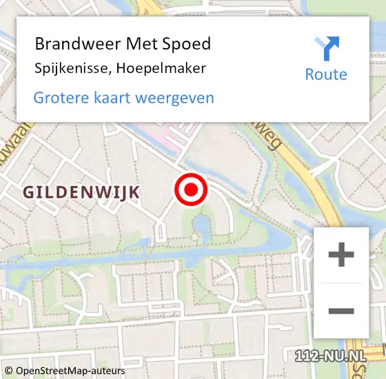 Locatie op kaart van de 112 melding: Brandweer Met Spoed Naar Spijkenisse, Hoepelmaker op 9 juni 2024 16:40