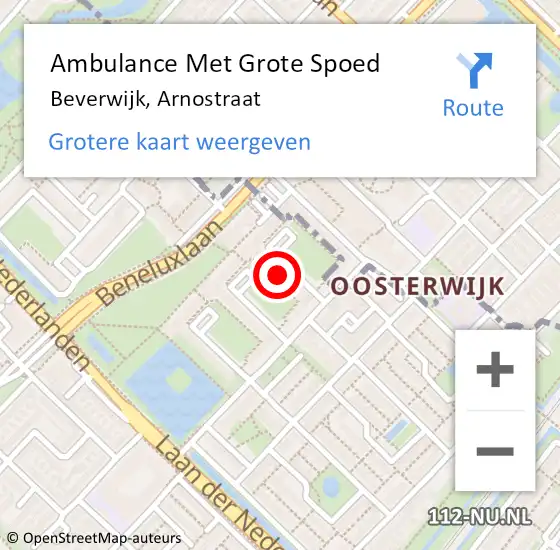 Locatie op kaart van de 112 melding: Ambulance Met Grote Spoed Naar Beverwijk, Arnostraat op 9 juni 2024 18:20