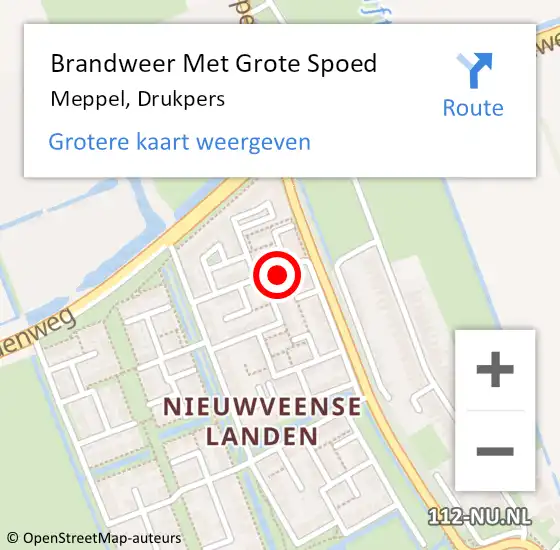 Locatie op kaart van de 112 melding: Brandweer Met Grote Spoed Naar Meppel, Drukpers op 9 juni 2024 18:26