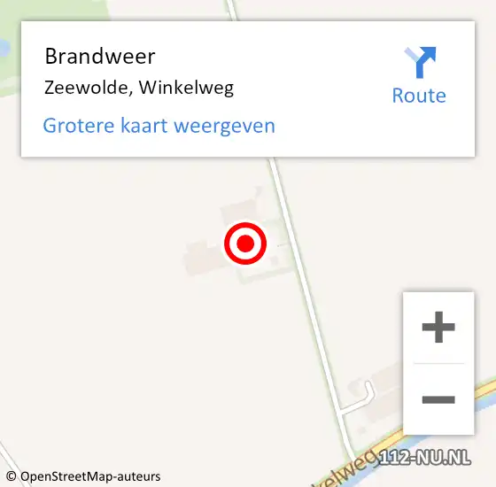 Locatie op kaart van de 112 melding: Brandweer Zeewolde, Winkelweg op 9 juni 2024 21:11