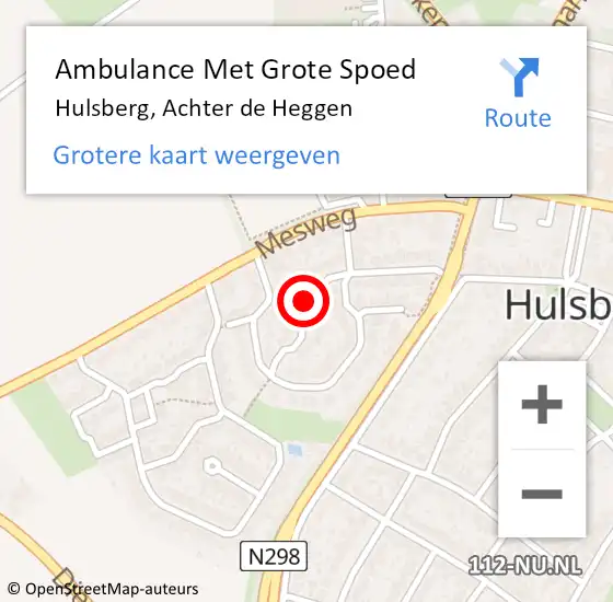 Locatie op kaart van de 112 melding: Ambulance Met Grote Spoed Naar Hulsberg, Achter de Heggen op 8 oktober 2014 22:50