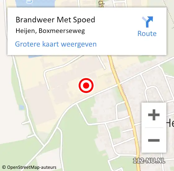 Locatie op kaart van de 112 melding: Brandweer Met Spoed Naar Heijen, Boxmeerseweg op 9 juni 2024 21:52