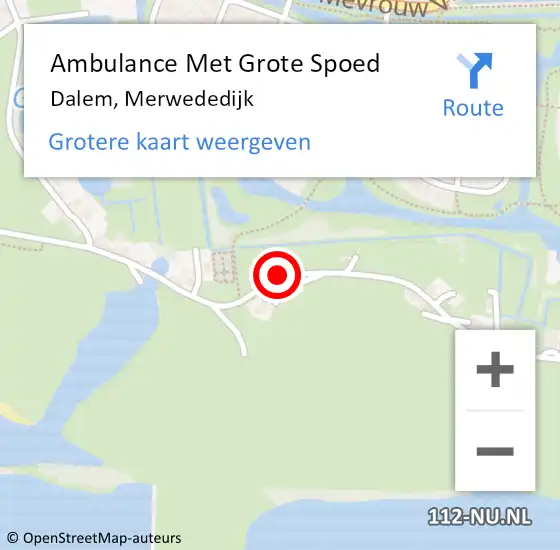 Locatie op kaart van de 112 melding: Ambulance Met Grote Spoed Naar Dalem, Merwededijk op 9 juni 2024 23:40