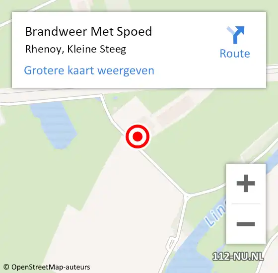 Locatie op kaart van de 112 melding: Brandweer Met Spoed Naar Rhenoy, Kleine Steeg op 10 juni 2024 00:02