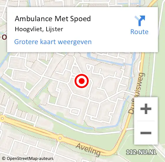 Locatie op kaart van de 112 melding: Ambulance Met Spoed Naar Hoogvliet, Lijster op 10 juni 2024 00:49