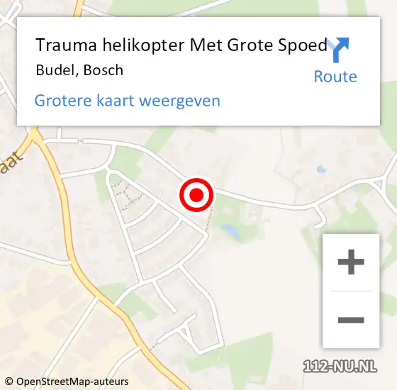 Locatie op kaart van de 112 melding: Trauma helikopter Met Grote Spoed Naar Budel, Bosch op 10 juni 2024 00:50