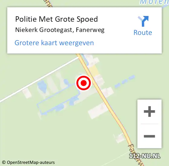 Locatie op kaart van de 112 melding: Politie Met Grote Spoed Naar Niekerk Grootegast, Fanerweg op 10 juni 2024 01:33